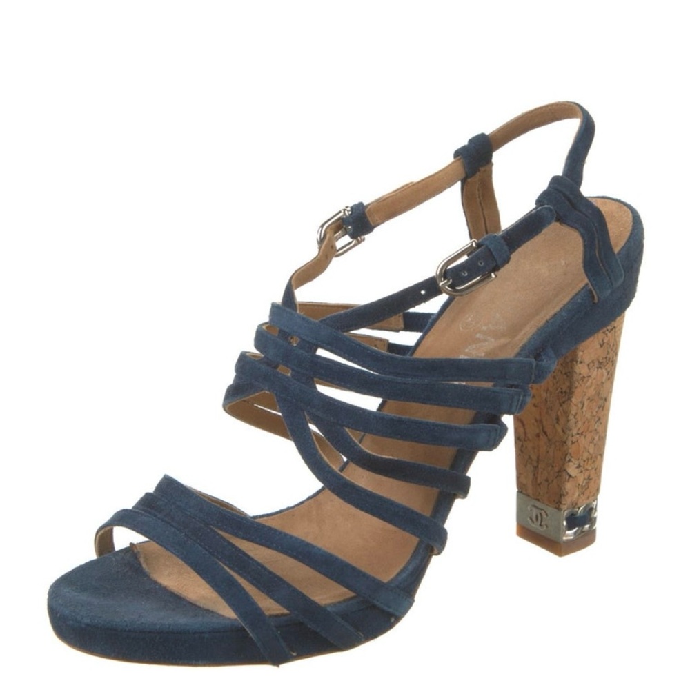 Newer Chanel Blue Suade Slingback Size 11 Heels.